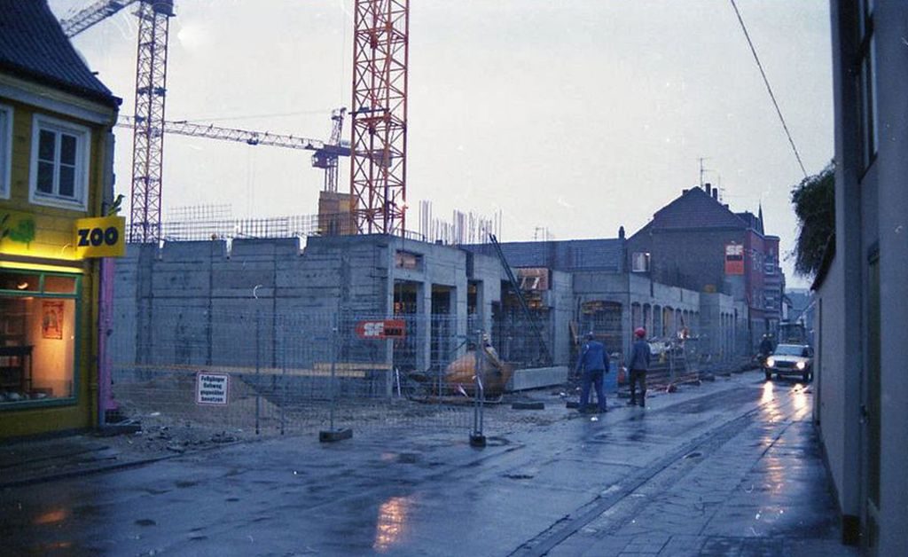 Blick auf die Baustelle der Lippegalerie Anfang der 80er Jahre.